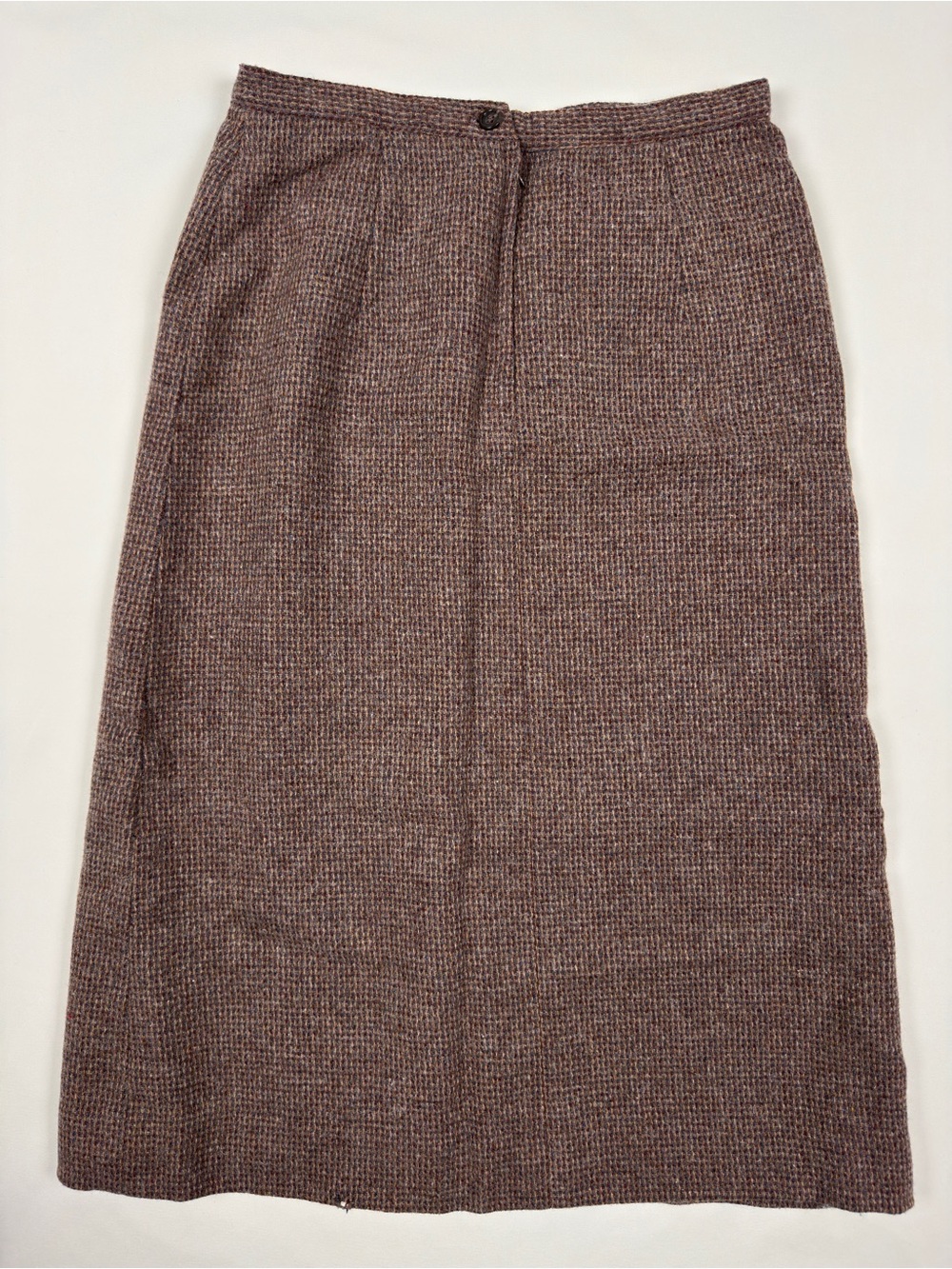 The Villager Brown Wool Midi Skirt